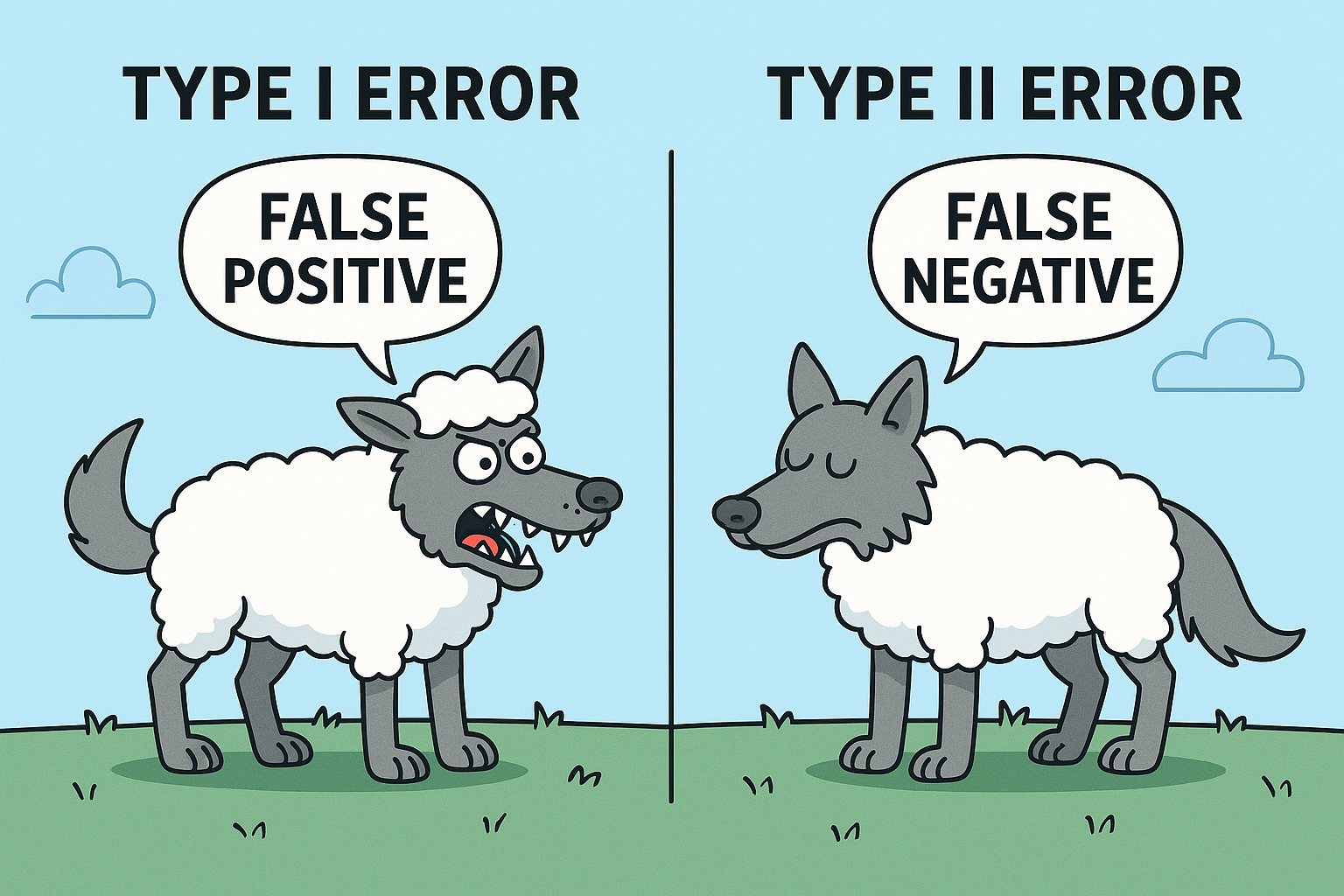 Type I vs Type II Wolf Cartoon