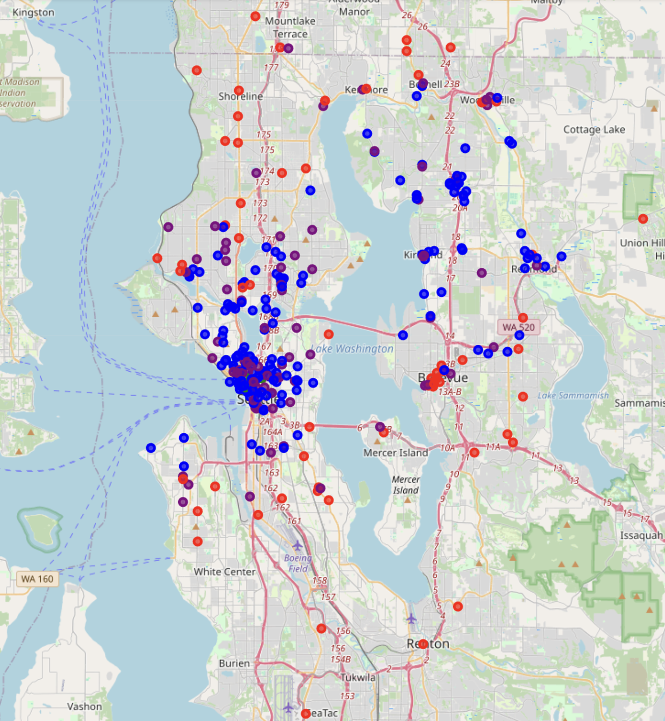 Seattle Coffee map
